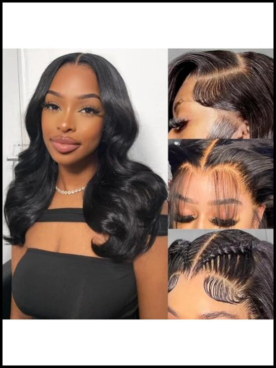 13x6 HD Lace Front Wig Human Hair Body Wave 200% Density Bob
